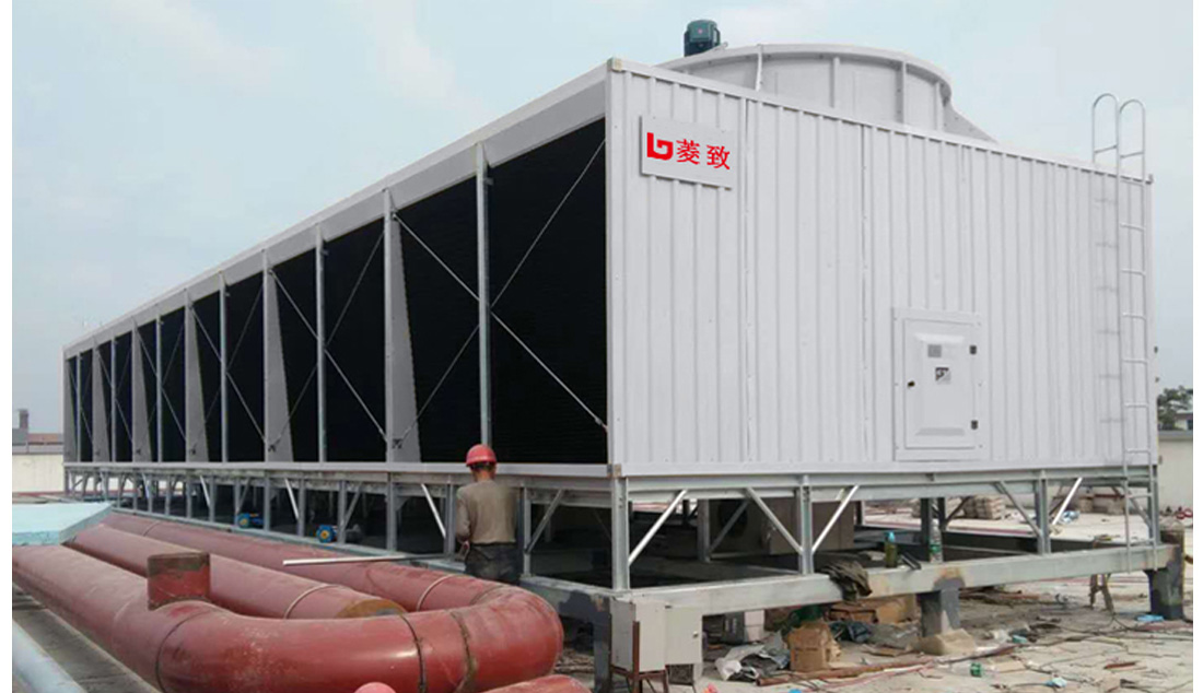 方形横流冷却塔现场装置案例